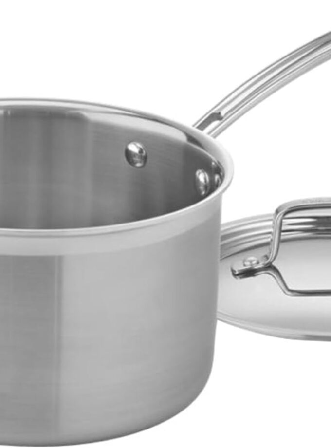 4-Quart Skillet, Stainless Steel Cookware  Triple Ply Saucepan w/Cover,