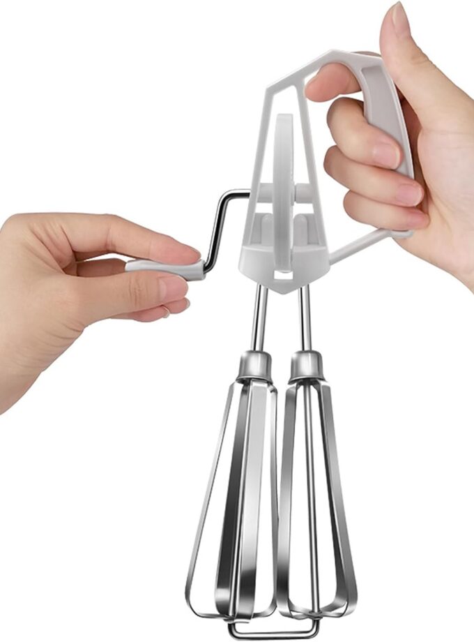 Egg Beater Mixer,Stainless Steel Rotary Hand Whip Whisk Hand Mixer Plus Egg Beater Cooking Tool Suitable For Kitchen Gadget