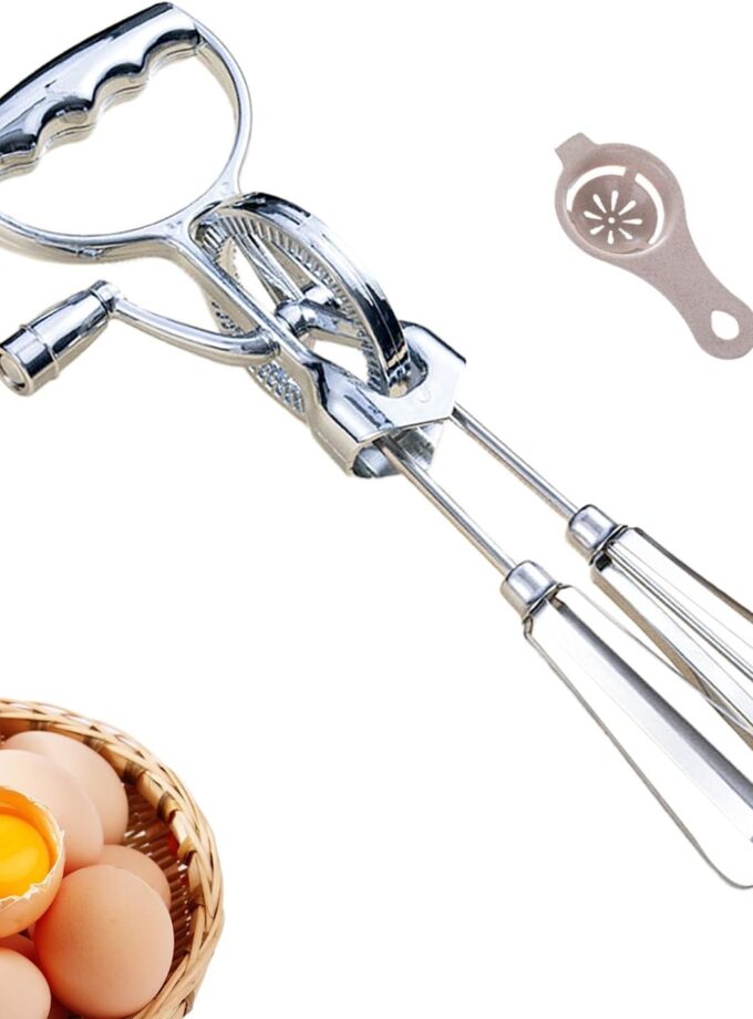 Egg Beaters Hand Crank Stainless Steel Egg Beater With Rotary Action & Egg Yolk Separator