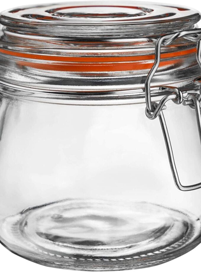 25 oz Glass Jars With Airtight Lids And Leak Proof Rubber Gasket,Wide Mouth Mason Jars With Hinged Lids For Kitchen Canisters 750ml, Glass Storage Containers